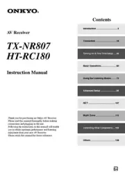 Onkyo HT-RC180 Home Theater System Owners Manual