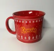 2024 Kahlua Mug Christmas Holiday Red Snowmen Xmas Trees Snowflakes 16 Oz.