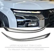 BLACK UPPER HEADLIGHT LAMP GUARD TRIM COVER FOR MITSUBISHI TRITON L200 LC 23-25