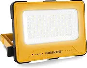 MEIKEE Rechargeable Work Light 112 LED 1000LM Portable Solar Power Floodlight IP65 Waterproof 10000 mAh Battery Magnetic Led Worklight for Power Failure, Emergency, Job Site, Car Repair - Yellow