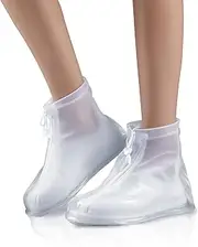 [Generic] Waterproof Shoe Covers, Reusable & Foldable Rain Boot Shoe Cover with Zipper,Non Slip Shoe Cover for Outdoor Women and Men (Medium)