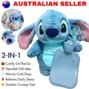 Women's Hot Water Bottle Disney Stitch Winter Extra Large Plush Home 2 in 1