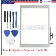 White iPad Air 1st Gen Touch Screen Glass Digitizer +Adhesive +Home Button+Tools
