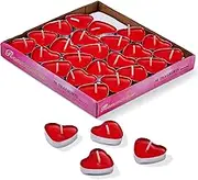 Valentine's Day Red Heart Shaped Candles, Smokeless Tea Lights, (Packs of 50)