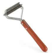 Dog Brush Pet Undercoat Rake for Dogs and Cats Pet Grooming Rake with Wooden ...