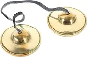 Yardwe Copper Cymbals Bell for Meditation Yoga Drum Percussion Instrument Music Lovers Zen Practices Portable for Easy Use