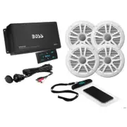 Boss Audio ASK904B.64 4 Channel Amplifier 2 Pairs of 6.5" Speaker Kit - White [A