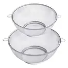 Mesh Stainless Steel Colander Set of 2 Large Strainer 10"(4Qt) and 8.5"(2.8Qt)
