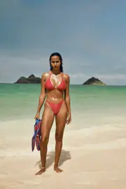 [Body] Body - Micro Tanga Brazilian Bikini Bottom - Mandarin red shimmer M MANDARIN RED SHIMMER