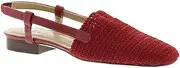 [VANELi] Womens Janet Leather Closed Toe Casual Slingback Sandals, Red, Size 6.5 US