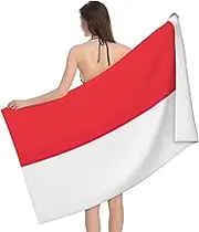 VPPUR Indonesian Flag Print Camping Bath Towel 52 x 32 in Soft Highly Absorbent Quick Dry Towels for Bathroom