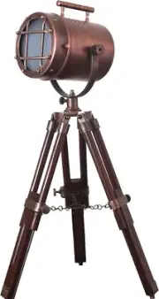 Tripod Table Lamp With Stand Desk Lamp Spot Light Copper Nautical Searchlight