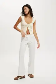 [Cotton On Women] Cotton On Women - Lola Low Rise Suiting Pant - White pinstripe 18 WHITE PINSTRIPE