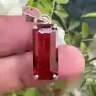 Natural Red Ruby Pendant 925 Sterling Solid Silver 32.28 Ct+ Emerald Gemstone