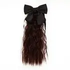 Resistant Children Curly Ponytail Wig Hair Extensions Red Bows Knot Ponytail