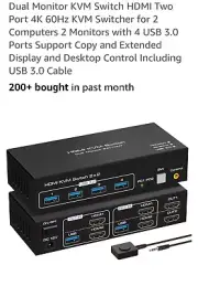 Dual Monitor KVM Switch HDMI 2 Port 4K120Hz KVM Switcher