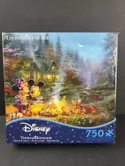 Disney Thomas Kinkade Ceaco Puzzle 750 Mickey Minnie Sweatheart Campfire - NEW