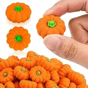 120 PCS Thanksgiving Pumpkin Erasers Mini 3D Eraser Pumpkin Erasers Novelty Party Pencil Cement Eraser Thanksgiving Favor Stationery for Students Teacher Rewarding Gift(Orange)