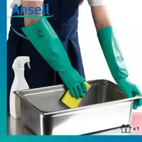 在飛比找蝦皮購物優惠-Ansell 37-185 耐化學橡膠手套用於勞動和醫療、防