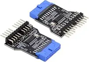 Xiwai USB 3.0 1 to 2 USB 2.0 9 Pin Port Multilier Female Motherboard Adapter Extension HUB Connector