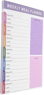 OHPHCALL Weekly Meal Planner Notebook Elegant Layout Daily Planner Shopping List for Organized Cooking