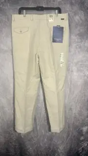 Dockers No Wrinkle Pleated Linen Blend Khaki Pants Men’s Beige NEW 36x30 True