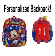 Mickey Mouse 10" Toddler Pre-School Blue Backpack Book Bag
