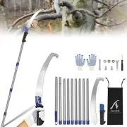 14 Feet Pole Saw Tree Trimming Pruning Saw High Reach Lightweight Manual Stainle