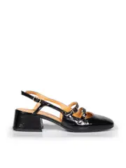 Black Patent Mary Jane Heeled Shoes