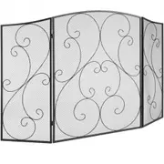 VEVOR Fireplace Screen 3 Panel, Sturdy Iron Mesh Fireplace Screen, 122(L)x76.7(H)CM Spark Guard Cover, No Assembly Required, Free Standing Fireplace F