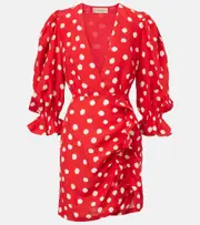 [Adriana Degreas] Adriana Degreas Polka-dot ruffled minidress AU 12 red