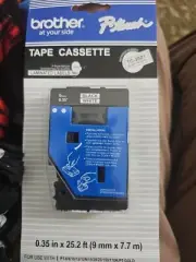 Brother TC Tape Cartridge for P-Touch Labelers 3/8w Black on White TC20Z1