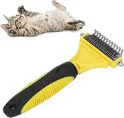 Pet Undercoat Rake Dog Shedding Brush Grooming and Brushes 2 Sided Dematting Comb Removes Knots Tangled Hair Stainless Steel Removing Tangles for Dogs Cats or Long