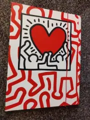 Vintage KEITH HARING Portfolio Organizer/Binder/Folder - Untitled 1988-Italy