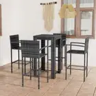 Outdoor Bar Set Table Stools Poly Rattan Garden Patio Dining Chairs vidaXL
