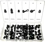 Rubber Protective Cap Set for Bleeder Screw or Bleed Valve on Brake Caliper/Cover Cap Set Dust Protection Caps Assortment Also for Grease Nipple Grease Nipple 6 Various Designs, 90 Pieces