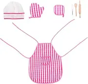 Mikinona Complete Kids Cooking Set Apron Chef Hat Utensils Baking Supplies Perfect for Kids' Kitchen Playtime