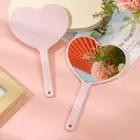 Cute Love-heart Handheld Mirror With Holes Cosmetic Mirror Girl