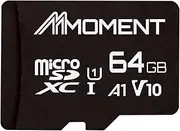MMOMENT 64GB Micro SD Card, Micro SDXC Memor Card, A1, UHS-I, U1, V10, 1080 Full HD Memory Card for Tablet, Camara, Up to 95MB/s Read, 20MB/s Write Speed, SD Adapter Included
