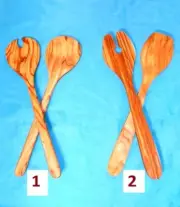 Handcrafted Olive Wood Salad Serving Set – 2-Piece Fork & Spoon – Natural & Eco-