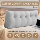 Bed Headboard Cushion Fabric Removable Cover Wedge Pillow Back Support Backrest