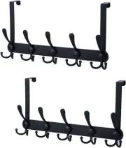 Encozy Over The Door Hooks,Coat Rack for Hanging Clothes Hat Towel black2