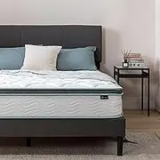 Zinus Queen Mattress 25cm Innerspring, Blue Piping, Foam Comfort, Euro Top