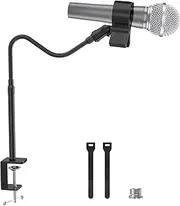 ZealSound Microphone Stand 19inch,Flexible Gooseneck Desktop Mic Stands,Upgraded Microphone Clip Holder for Mics with Outer Diameter 1.03" and 2.59",3/8" to 5/8" Screw Adapter for Blue Yeti and More