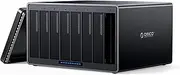 ORICO 8 Bay Enclosure Aluminum Type-C 3.5inch to SATA III Hard Drive Enclosure for Tool-Free Installation HDD SSD Storage Case 8-Bay Storage Up to 128TB - NS800C3