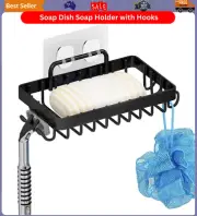 Soap Dish Soap Holder with Hooks for Shower, Rust Proof Stainless Steel Free Au