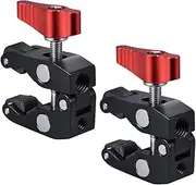 Andoer 2-Pack Crab Pliers Clip Super Clamp 1/4 & 3/8 Threaded for DSLR Rig LCD Monitor Studio Light Camera Magic Arm Photo Studio Accessory