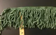 Vintage Green Satin 5" Chainette & Braid Sewing Trim 4 Yards Excellent Unused