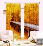 3D Tree road 35 Blockout Photo Curtain Printing Curtains Drapes Fabric Window AU