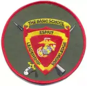 4" BASIC SCHOOL ESPRIT LEADERSHIP KNOWLEDGE MARINE CORPS OD EMBROIDERED PATCH